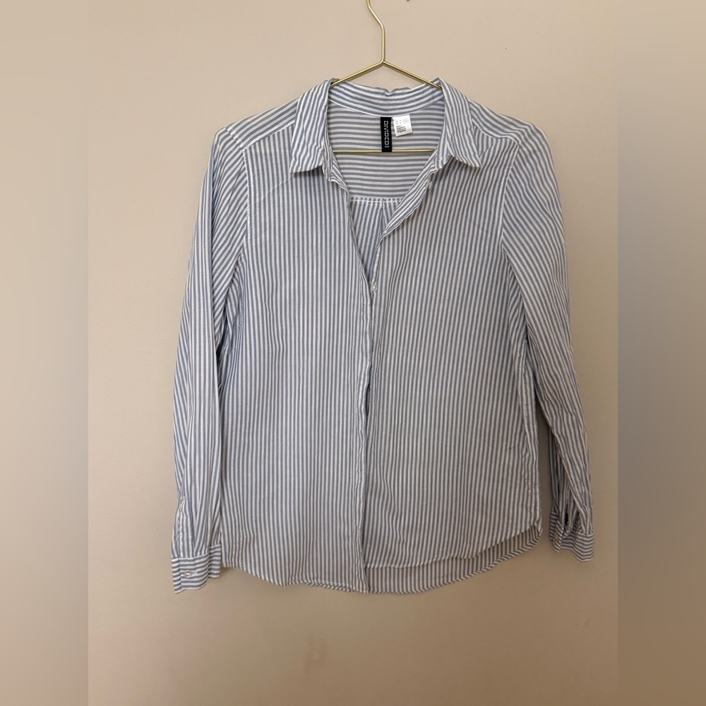 Striped, 100 percent cotton Oxford button down